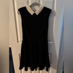 Betsey Johnson Black Dress with Pearl Collar